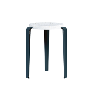 Tabouret TipToe LOU en Plastique Recyclé Blanc/bleu Nuit