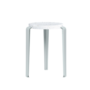 Tabouret TipToe LOU en Plastique Recyclé Blanc/bleu Pâle