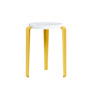 Tabouret TipToe LOU en Plastique Recyclé Blanc/jaune Brioche
