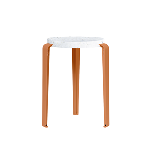 Tabouret TipToe LOU en Plastique Recyclé Blanc/rouge Mandarine