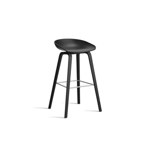 Tabouret de Bar HAY AAS32 H75 Noir/acier Inoxydable/ Noir