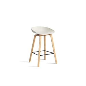 Tabouret de Bar HAY AAS32 H65 Chêne/Acier/Crème Mélangée