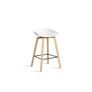 Tabouret de Bar HAY AAS32 H65 Chêne/Acier/ Blanc