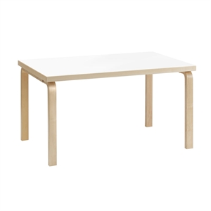 Table de salle à manger Artek 82B 85 x 135 cm, placage bouleau blanc