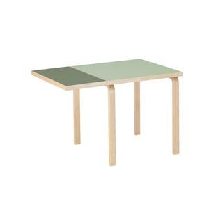 Table de salle à manger Artek Aalto DL81C avec table pliante, vert olive/pistache