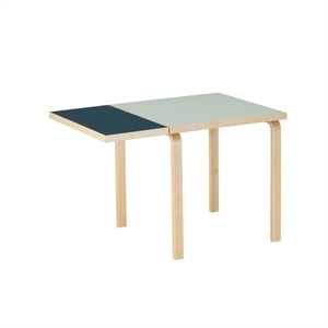 Table de salle à manger Artek Aalto DL81C avec table pliante, bleu fumé/vapeur