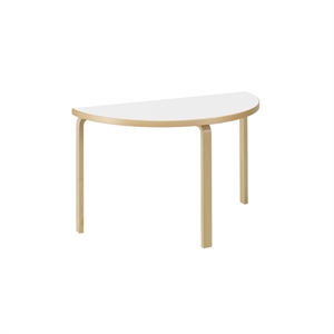 Table de salle à manger demi-ronde Artek 95 en bouleau stratifié blanc