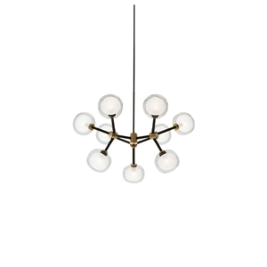 Lustre TOOY Nabila 552.19L Noir/Laiton Brossé/Transparent Transparent