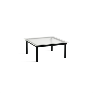 HAY Table Basse Kofi 36x80x80 Chêne Noir /Verre Rainuré Transparent