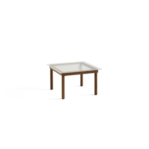 HAY Table Basse Kofi 36x60x60 Noyer/ Transparent Rainuré Transparent