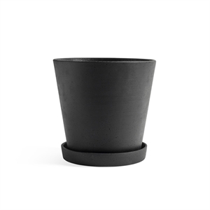 HAY Pot de Flowerpot avec Soucoupe XXL Noir