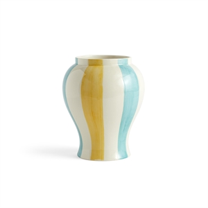 HAY Sobremesa Stripe Vase Grand Vert/ Jaune
