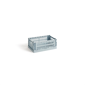 Petit boîte de rangement HAY Colour Crate bleu poussiéreux