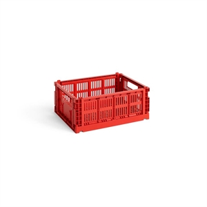 Caisse de rangement HAY Colour Crate, taille moyenne, Rouge