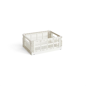 Boîte de rangement HAY Colour Crate, taille moyenne, blanc cassé