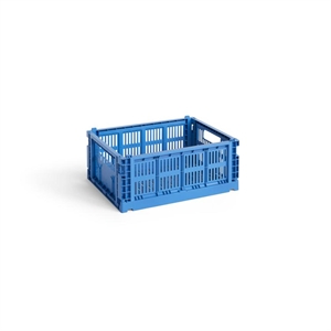 Caisse de Rangement HAY Colour Crate, Taille Moyenne, Bleu Électrique