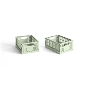 Coffret de rangement HAY Colour Crate Mini, lot de 2, Vert menthe