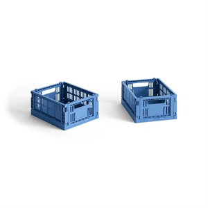 Coffret de Rangement HAY Colour Crate Mini Lot de 2 Bleu Électrique