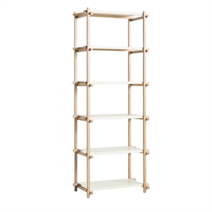 Bibliothèque Haute HAY Woody Shelving 2.0, Blanc Amande/acier
