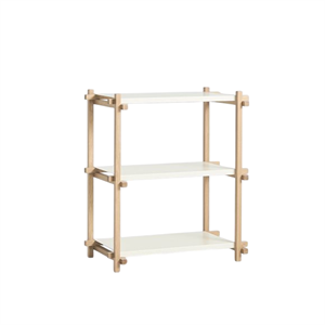 Bibliothèque HAY Woody Shelving 2.0, Petit , Blanc Amande/acier