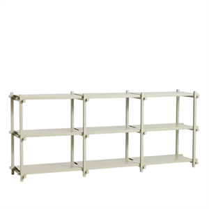 Étagère Basse HAY Woody Shelving 2.0 Gris fumé/Acier