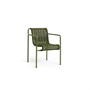 Chaise de Salle à Manger HAY Palissade Cord avec Accoudoirs, Couleur Olive
