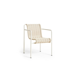Chaise de Salle à Manger HAY Palissade Cord avec Accoudoirs, Blanc Crème