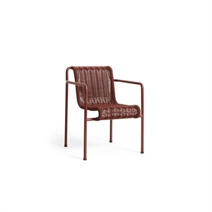 Chaise de Salle à Manger HAY Palissade Cord avec Accoudoirs, Fer Rouge
