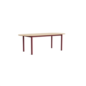 Table à manger rectangulaire HAY Annex L220, chêne laqué/rouge grange