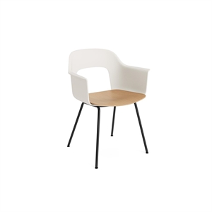 Chaise de salle à manger HAY Layout 212 avec accoudoirs, Blanc Crème/Noir/ chêne