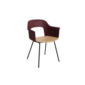 Chaise de salle à manger HAY Layout 212 avec accoudoirs Bordeaux/ Noir/Chêne