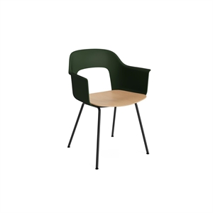 Chaise de salle à manger HAY Layout 212 avec accoudoirs, vert bouteille/ Noir/chêne