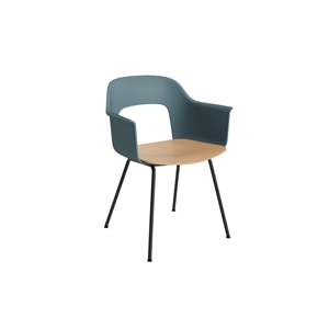 Chaise de salle à manger HAY Layout 212 avec accoudoirs, couleur océan/ Noir/chêne