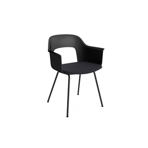 Chaise de salle à manger HAY Layout 213 avec accoudoirs, Noir/Steelcut Trio 195