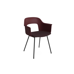 Chaise de salle à manger HAY Layout 213 avec accoudoirs Bordeaux/ Noir/Noir Grano