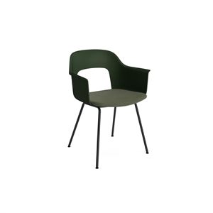 Chaise de salle à manger HAY Layout 213 avec accoudoirs, vert bouteille/ Noir/Remix 373