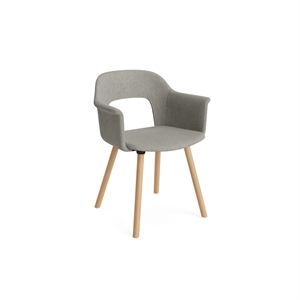 Chaise de salle à manger HAY Layout 224 avec accoudoirs, gris clair/chêne