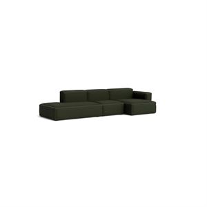 Canapé 3 places HAY Mags Soft Low, combinaison 4 places, droite, Maglia, vert foncé