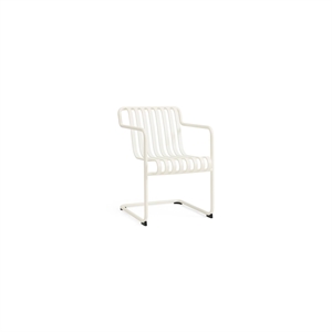 Chaise de salle à manger cantilever HAY Palissade avec accoudoirs, Blanc Crème