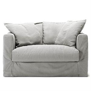 Fauteuil Causeuse Decotique Le Grand Air à Rayures en Frêne/lin