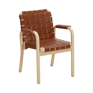 Chaise de Salle à Manger Artek A45 Bouleau/ Cognac