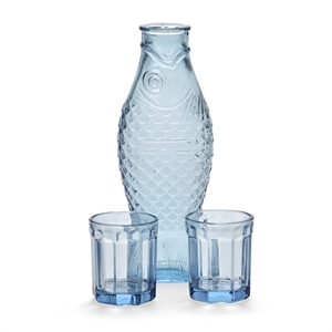 Serax Poisson & Carafe à Poisson & 2 Verres M Bleu