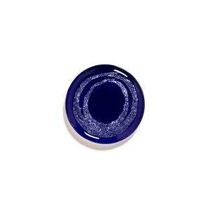 Assiette Serax Feast L Blanc/ Pois Bleu foncé