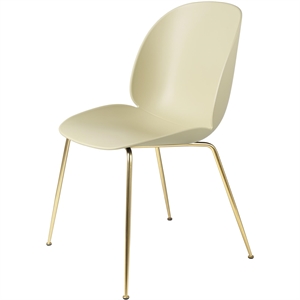 GUBI Beetle Chaise de Table à Manger Base Conique Laiton Semi Mat/ Vert Pastel