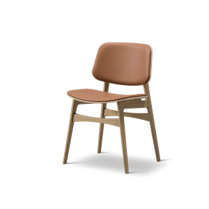 Fredericia Furniture Søborg Chaise de Table à Manger en Bois Tapissée Chêne Laqué/Cognac 75