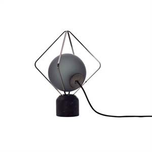 Brokis Jack O' Lantern Lampe à Poser Petit Chrome Noir/ Verre Fumée avec Base Marquina Noir