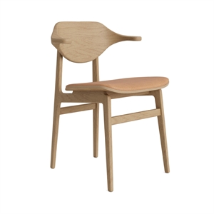 Chaise de Salle à Manger NORR11 Bufala avec Assise Rembourrée, Chêne Naturel/camel 21004
