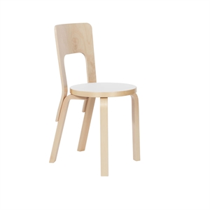 Chaise de salle à manger Artek 66 en Bouleau laminé blanc