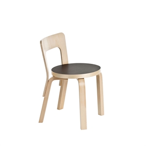 Chaise Enfant Artek N65 en Linoléum Noir
