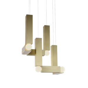 Suspension Lee Broom Vesper Duo avec Rosette en Or Brossé
